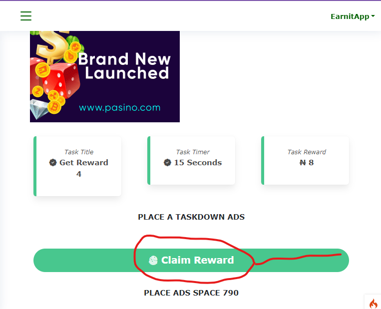 Tabpays Claim Reward Page